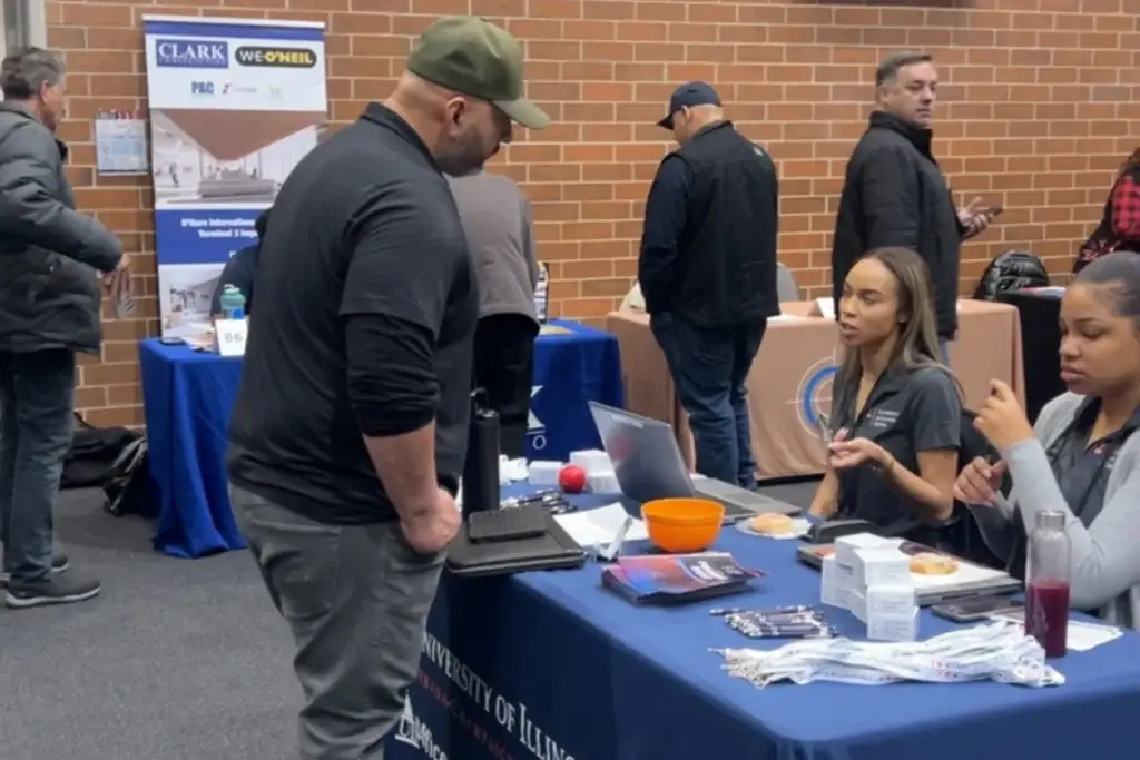Team members in discussion with Office of Procurement Diversity at University of Illinois System